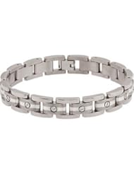 Titanium & Sterling Silver Link Bracelet With Screws by US Gems