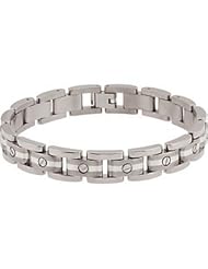 Titanium & Sterling Silver Link Bracelet with Screws 08.50 Inch Sterling Silver Inlay Tb752