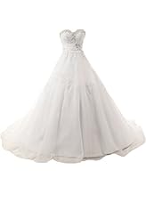 Lace  Beaded Organza/Satin Sweetheart  Dress with a Court Train  With a Ribbon  and Rhinestones