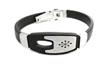 VENUS' Stainless steel and black rubber bangle bracelet (8)