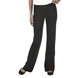 Mossimo Black: High-Rise Flared-Leg Ponte Knit Pants - Ebony
