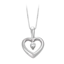 Platinum 0.07 ct. Diamond Heart Pendant with Chain