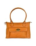 Bric's Life Front Pocket Tobacco Leather Tote Bag