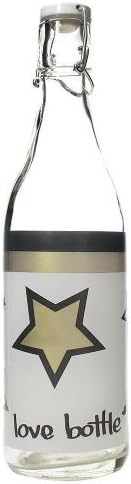 Love Bottle 1000ml Bottle, Large, Gold and Black Stars