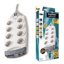 Childrens Toyshop  Electronics : BELKIN 8 WAY SURGE WITH TEL & AV PROTECTION 2M