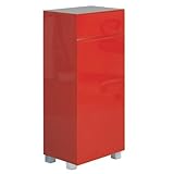 Kommode MONZA, Hochglanz lackiert, rot