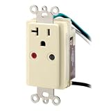 Leviton 6296-I Dhc 20-Amp, 120V, NEMA 5-20R, Single Receptacle Receiver, 1-Way Communication, Ivory