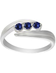 Sterling Silver Created Gemstone Ring (0.20 cttw)