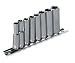 1/4 Deepwell Socket with Rail SAE - 9 Pieces