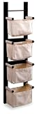 Winsome 92444 Espresso Beechwood STORAGE/ MAGAZINE RACK WITH CANVAS BASKET