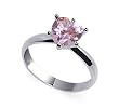 Sterling Silver Heart Solitaire Pink Topaz Ring Size 5 to 10