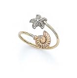 14k Tricolor Shell Starfish Toe Ring