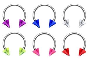 6 piece lot Red, clear, pink, purple, blue, yellow 
