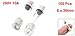 uxcell 100 Pcs 250 Volts 10Amp Fast Blow Type Glass Tube Fuses 6 x 30 mm (Pack of 100)