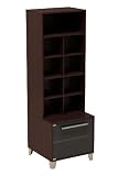 Nexera "Brooklyn" Storage Tower (1) - 410403 (Espresso) (63.5"H x 20.25"W x 19.75"D)