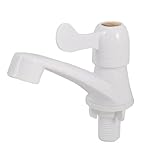 uxcell 洗面器用蛇口　水栓　プラスティック製　ホワイト 雄ネジ　直角掛け式　キッチンやバスルーム用
