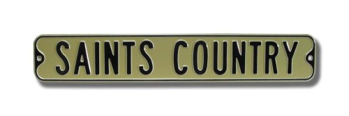 NEW ORLEANS SAINTS "SAINTS COUNTRY" Authentic METAL STREET SIGN (6" X 36")
