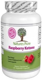 Natures Pure Raspberry Ketones 120 Veggie Caps, Dual Fat Burner, Weight Loss Supplement, Appetite Control, No Artificial Ingredients, No Fillers, No binders