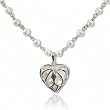 Sterling Silver Fresh Water Cultured Pearl Heart Pendant with Chain -17''