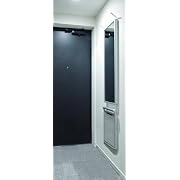 ウォールチェア手摺付椅子グレー　手摺付ミラーセット