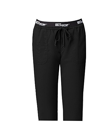 Grey's Anatomy Active 3 Pocket Logo Waist Pant 4275 (Black - Small Tall)