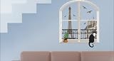 Paris Trompe L'oeil Eiffel Tower Window Wall Decal