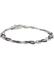 Black Rhodium Sterling Silver Black Diamond Bracelet (1 Cttw), 7"