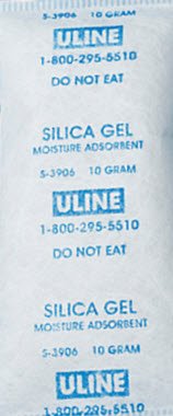 Uline Silica Gel Desiccants 1 1/2 x 3 1/4 Inches - 25 Silica Gel Packets of 10 Grams Each