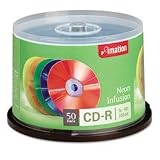 50-pack 32x CDR Spindle Neon Colors Retail Packaging with rip Label