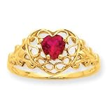 14k Ruby Birthstone Ring - Size 6