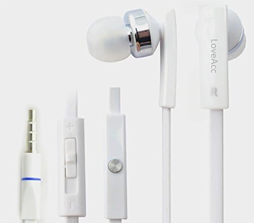 Loveacc®s500 3.5mm Premium Stereo In-ear Handsfree Headset Earbuds Headphone with Microphone & Volume Control Earphones Earbuds with Remote and Mic for the Ios Devices Apple Iphone 5s 5c 5 4s 4 Ipad and Android Devices Samsung Galaxy S5 S4 Mini S3 Note 2 Htc Motorola Lg Sony Huawei(white)