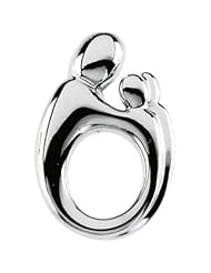 Large Solid Mother & Twin Pendant 14K Gold White 83169