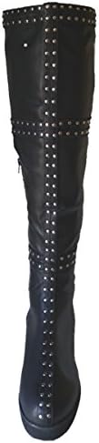 No Difference Bleeker Womens Platform Black Fashion Over the Knee Boots (8, Black)