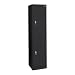 Sandusky Lee LF22151866-09 Black Steel Powder Coat 2 Tier Welded Storage Locker, 66" Height x 15" Width x 18" Depth, 2 Shelves