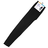 Ladies Black Full Length Smooth Knit Stretch Leggings With Elasticated Waist