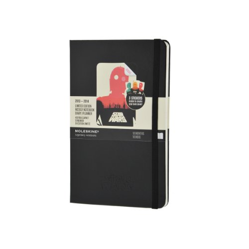 Moleskine 2013-2014 Star Wars Limited Edition Weekly Planner+Notes, 18 Month, (July '13 - Dec. '14), Large, Black, Hard Cover (5 x 8.25) (Planners & Datebooks)