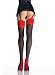 Apparel : Opaque Two Tone Stockings W/ Cuban Heel