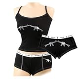 Women's Crossed Rifles Black Booty Shorts or Tank Top