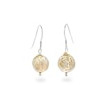 Eve's Addiction Sterling Silver Freshwater Champagne Coin Pearl Earrings