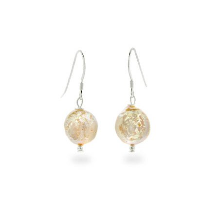 Eve's Addiction Sterling Silver Freshwater Champagne Coin Pearl Earrings