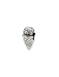 Sterling Silver Ice Cream Cone Charm for 3mm Charm Bracelets