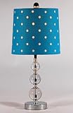 Stacked Clear Balls with Blue Polka Dot Shade Table Lamp