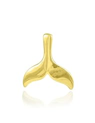 14k Yellow Gold Whale Tail Charm