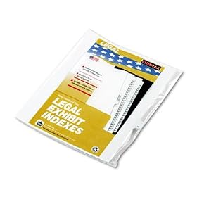 90000 Series Legal Exhibit Index Dividers, 1/25 Tab, Printed 16, 25/Pack