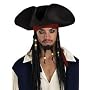 Adult Jack Sparrow Hat with Beaded Locks (Officially Licensed Pirates of the Caribbean Costume Acces