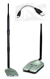 Alfa AWUS036NH 2000mW 2W 802.11g/n High Gain USB Wireless G / N Long-Range WiFi Network Adapter with 5dBi and 9dBi Screw-On Swivel Rubber Antenna and Mini bendable Flex cable for Better adjustment