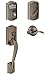 Schlage FE365-CAM-ACC-LH Left Handed Camelot Electronic Handleset with Accent Le, Antique Pewter