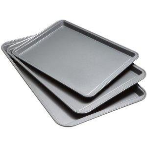 3-Piece Non-stick Cookie Sheet Set, 15.5" X 10.5", 17" X 11.5", 18" X 13"