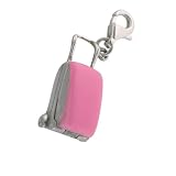 Sterling Silver Luggage/Suitcase Charm Pink Enamel