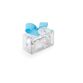  Mud Pie Baby Boy Silver-Plate Rattle, Blue Carriage